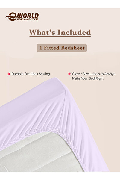 Eworld King Size Microfiber Fitted Bedsheet with Deep Pocket, Breathable & Washable