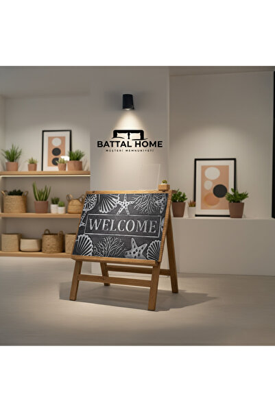 Battal Home سجادة أرضية عصرية متعددة الأغراض بتصميم 'مرحبًا' - أناقة للحمام و...