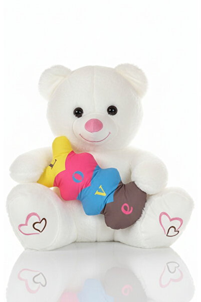 POLLYTOYS PELÜŞ OYUNCAKTA DÜNYA MARKASI Ayıcık Tokalı & Kalpli 55cm - Sevimli...