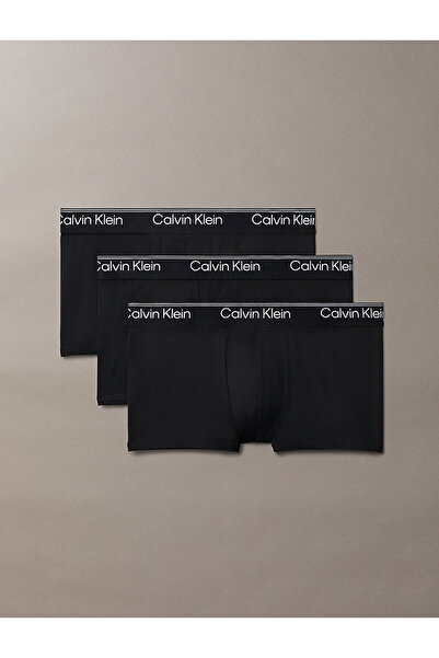 Calvin Klein Ανδρικό λογότυπο ελαστικό σετ 3 μαύρων μπόξερ με ελαστική ζώνη μέσης LV00NB4409-UB1