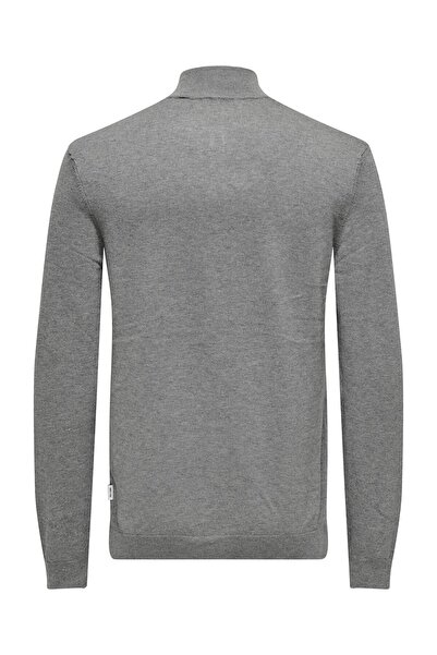 Only & Sons Onswyler Life Reg 14 Half Zip Knit Noos Men's Gray Sweater - 22021264