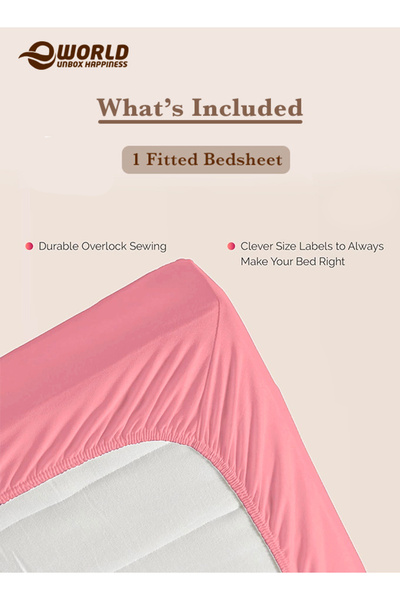 Eworld King Size Microfiber Fitted Bedsheet with Deep Pocket, Breathable & Washable