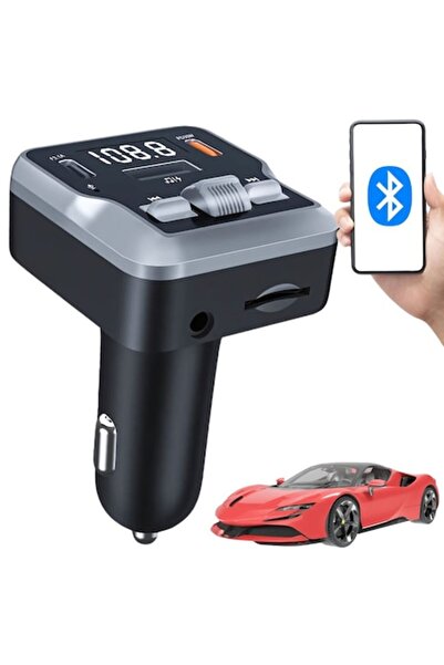 CAR FM Modulator, Bluetooth 5.3, USB-C and SD Card, Fast Charging, 7.5x4 cm, black