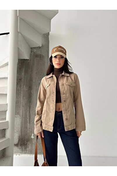 KENE JEANS Women's Boyfriend Mink Linen Jacket