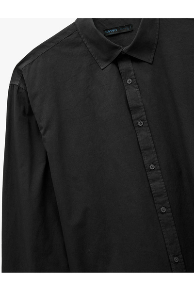 Koton Classic Collar Cotton Buttoned Oversized Long Sleeve Shirt