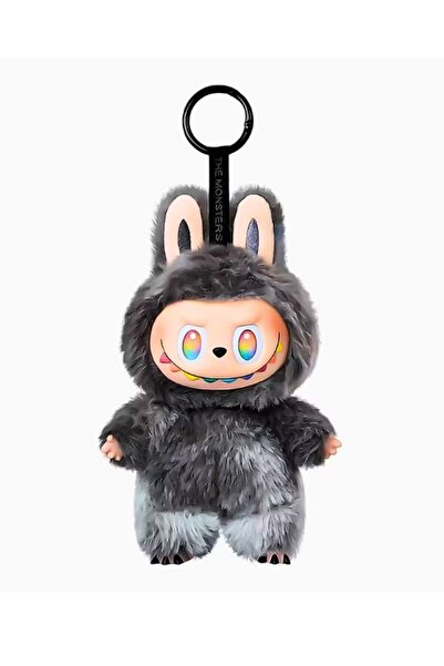 OEM Labubu LEGENDARY black keychain – Plush Toy with Rotating Head, 25 cm