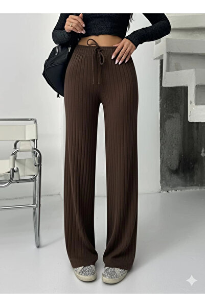 ZENGEZUR MALL Sptrns Corded Fabric Fleece-Lined Pants Brown A4058 (173857) (Size: S)