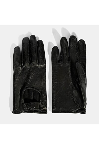 Desa Women's Black Buckle Leather Gloves