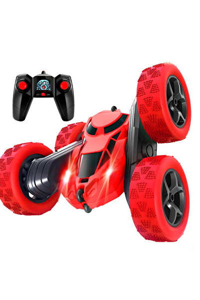 NEXSO سيارة حركات بهلوانية رباعية الدفع تعمل بالتحكم عن بعد مع دوران 360 درجة، وقلب 180 درجة، وأضواء LED، ووقت تشغيل يزيد عن 90 دقيقة، وجهاز تحكم عن بعد 2.4 جيجاهرتز