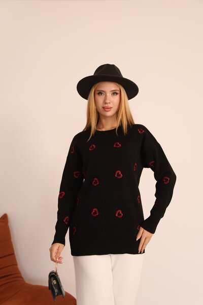 İKLİM LİFE Πουλόβερ με κέντημα καρδιάς