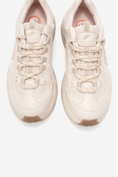 LuviShoes Letty Beige Print Scuba Women's Sneakers