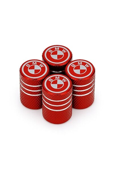 OEM Set de 4 capace de supapă BMW – aluminiu anodizat roșu, logo alb clasic