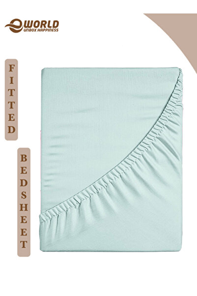 Eworld King Size Microfiber Fitted Bedsheet with Deep Pocket, Breathable & Washable