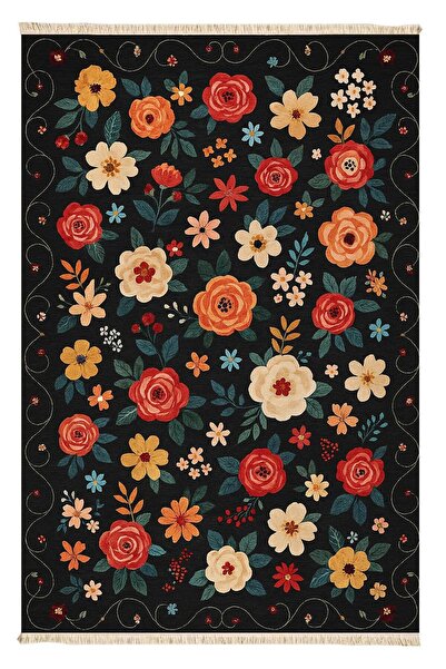 Markaev Flowers Baskılı Dokuma Taban Halı 241 YNG