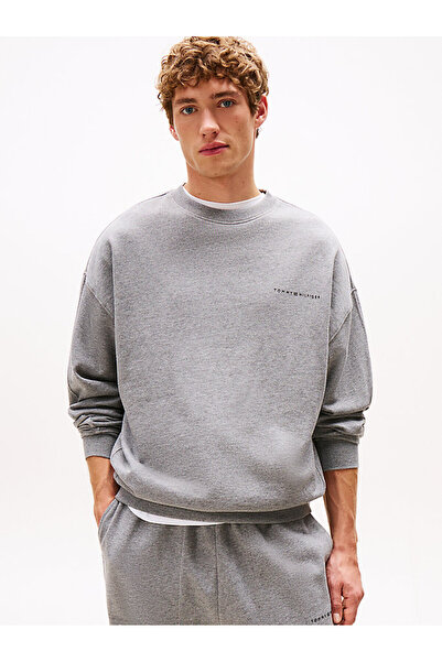 Tommy Hilfiger Erkek Gri Sweatshirt