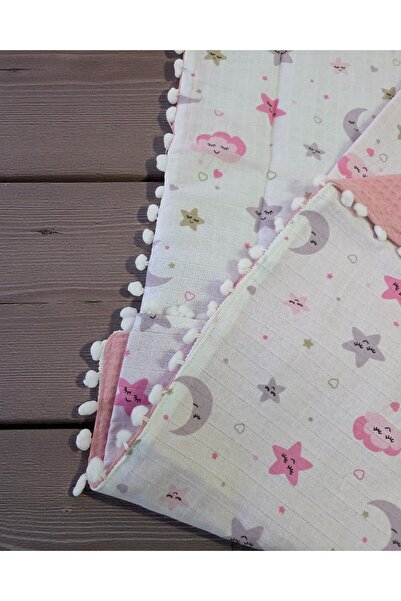 voyyo kids baby 3-Piece Bottom Opening Mat Set with Blanket and Pillow, Muslin Patterned Bottom Opening