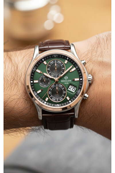 Hislon Kahverengi Deri Kordon Erkek Kol Saati MS201T-15KR