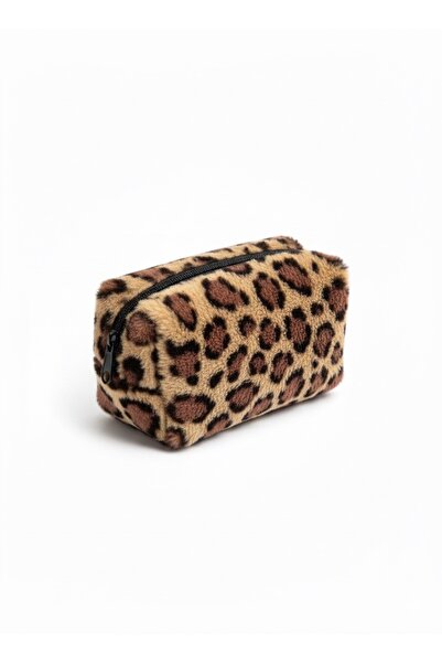 Madame Mini Plush Women's Makeup Bag with Furry Zipper