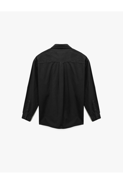 Koton Classic Collar Cotton Buttoned Oversized Long Sleeve Shirt