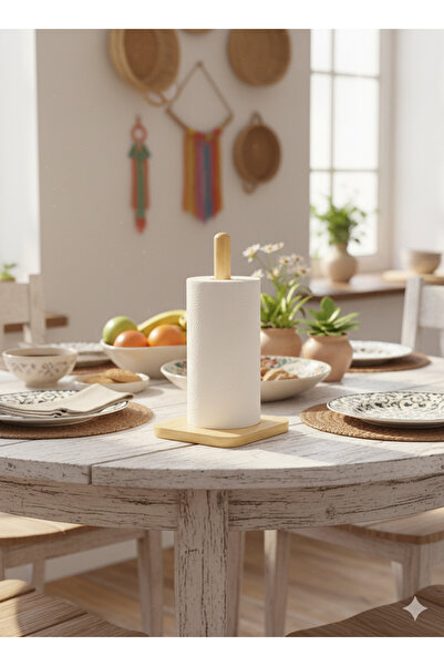 Hagen Special Production Wooden Roll Paper Holder Decorative Roll Napkin Holder Non-Slip Base Roll Paper Towel Holder