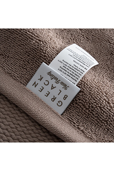 Green Black Lara Face Towel 100% Cotton with Border Brown 50X90 cm