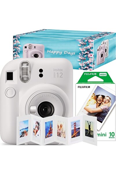 Fujifilm Instax mini 12 instant camera with 10 films, accordion frame and Happy Days box