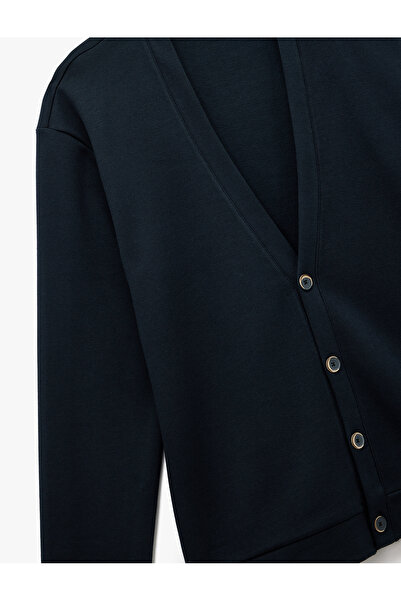 Koton Βαμβακερή ζακέτα με μακρύ μανίκι με λαιμόκοψη σε σχήμα V