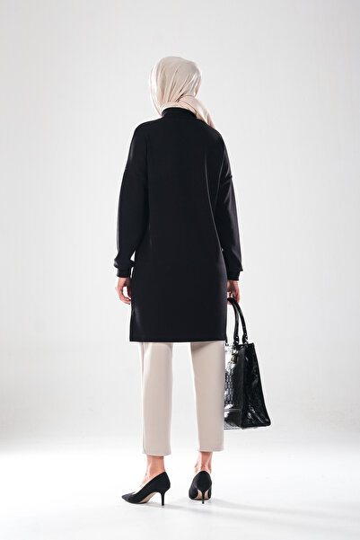 Plistre 2296_Womenstone Printed Slit Mock Neck Piece Tunic