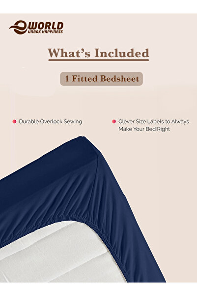Eworld King Size Microfiber Fitted Bedsheet with Deep Pocket, Breathable & Washable
