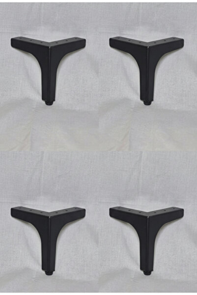 DECOVIBE Metal Siyah Renk L Ayak 12,5cm Lüks Mobilya Ayağı Kalınlık 2 mm 4'lü...