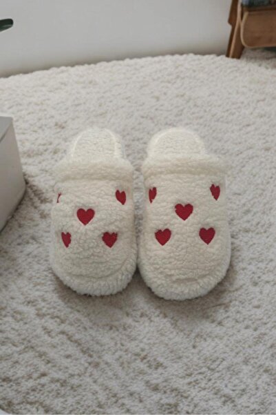 SWORD Χειμερινές γυναικείες παντόφλες σπιτιού |   Μικρό κέντημα με καρδιά |   Αντιολισθητική σόλα
