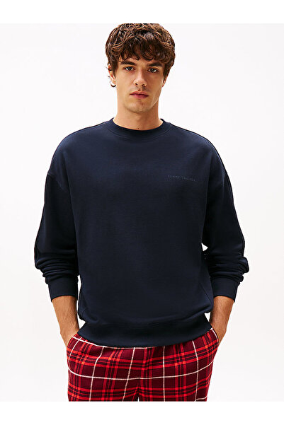 Tommy Hilfiger Erkek Mavi Sweatshirt