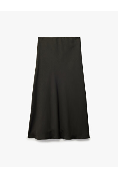 Koton Regular Fit Midi Length Satin Flared Skirt