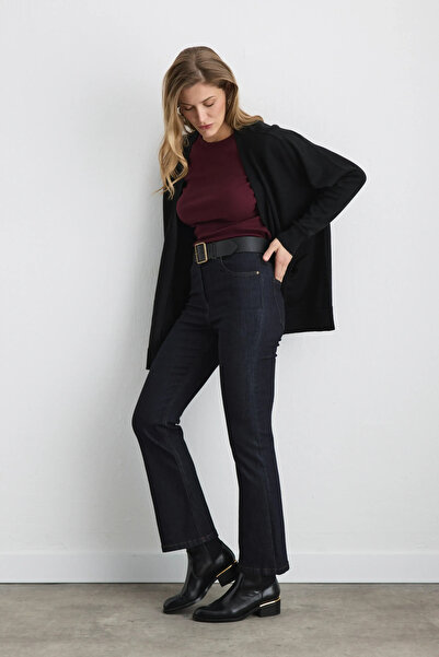 Gusto Relaxed Fit Wool Knit Cardigan - Black