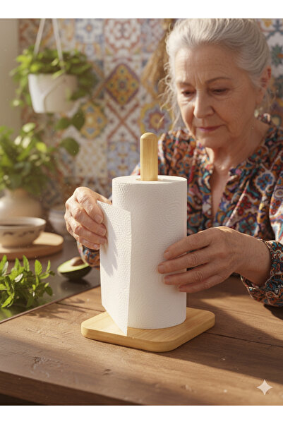 Hagen Special Production Wooden Roll Paper Holder Decorative Roll Napkin Holder Non-Slip Base Roll Paper Towel Holder