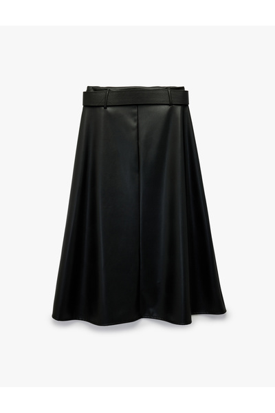 Koton Fusta din piele artificială cu centură Çan croială