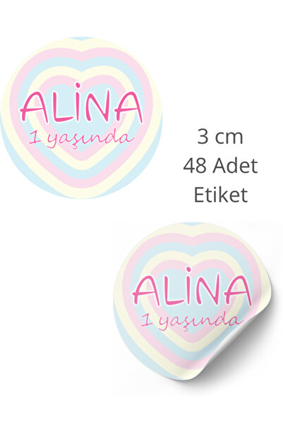 ST Design Kişiye Özel İsimli Doğum Günü Etiketi, Kendinden Yapışkanlı Babyshower, Hoşgeldin Bebek Sticker