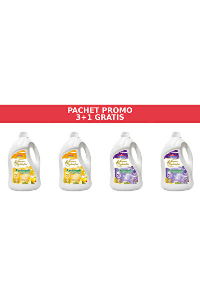 Schiuma di Marsiglia Pachet Promo 3+1 Pavimenti & Superfici Dure 4x5L – Limon...