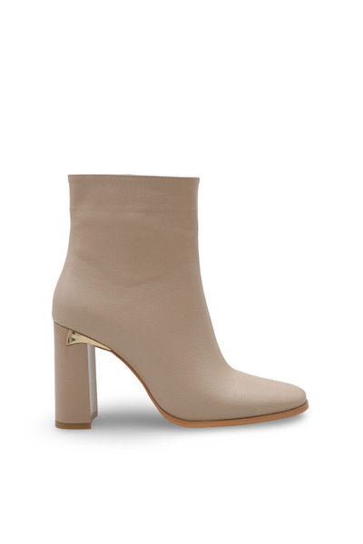 Women Lay-z Women's Winter Square Toe 9.5 cm Thick Heeled Patent Leather Boots – Modern Design with Gold Detail