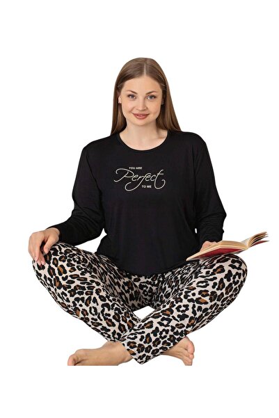 ROYAM Berin Women's Battal Viscose Milan Fabric Transitional Long Sleeve Pajama Set 2002