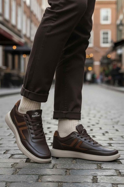 AYAKMOD Brown Lace-Up Men's Casual Shoes 128 Skin m