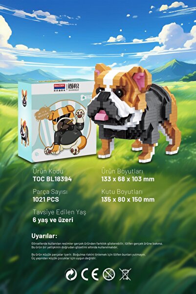 balody Pet Series – Mini Bulldog (Bl18394) – Micro Block Building Toy Set