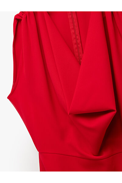 Koton decolteu larg Rochie mini drapat fără mâneci