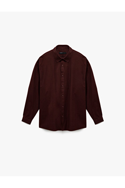 Koton Κλασικό πουκάμισο με μακρυμάνικο βαμβακερό γιακά oversized