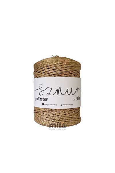 Mila Polyester cord 3mm Glitter, 200m, G232 golden beige
