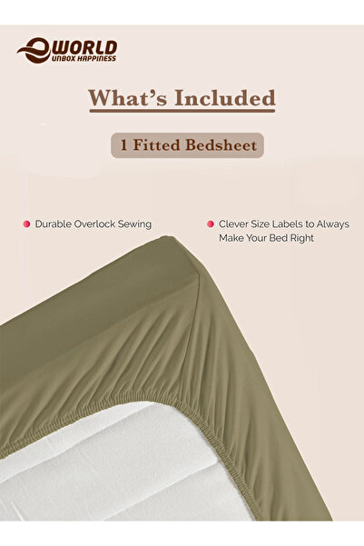 Eworld King Size Microfiber Fitted Bedsheet with Deep Pocket, Breathable & Washable