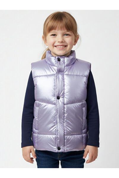 Ella Bonna سترة أساسية ياقة مرتفعة متوسطة الطول قابلة للنفخ بدون أكمام