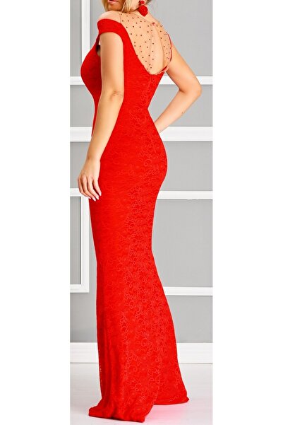 ATMOSPHRE Long red lace mermaid dress
