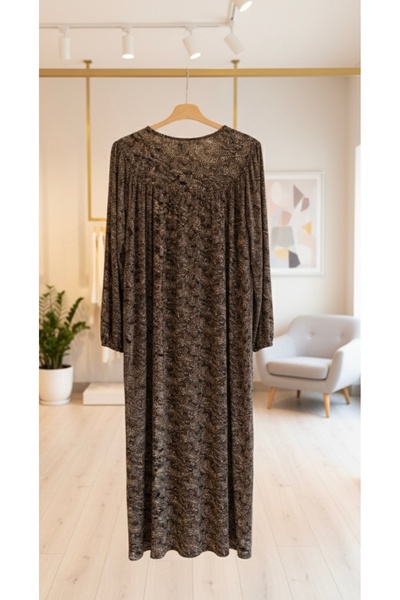 fariza tekstil Rochie largă din țesătură violetă croială cu robă din voal