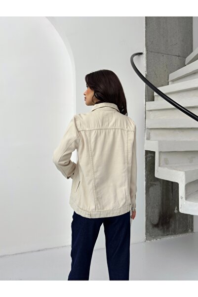 KENE JEANS Women's Boyfriend Stone Linen Jacket